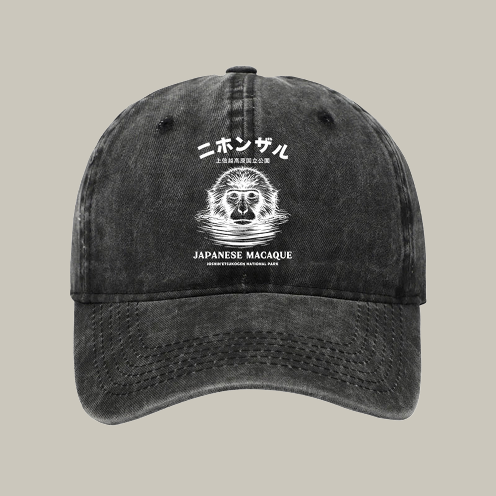The Macaque Monkey In The Bath Japanese Washed Cap Vintage Baseball Hat Daughter To Mum Gifts