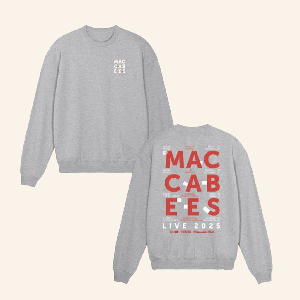 The Maccabees Merch The Maccabees 2025 Grey Tour Crewneck Sweatshirt Him Gifts The Maccabees Merch The Maccabees 2025 Grey Tour Crewneck Sweatshirt Him Gifts