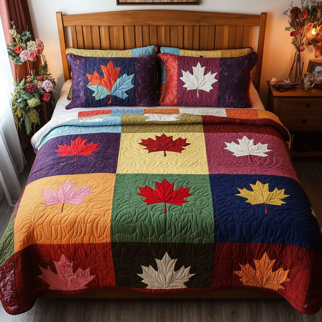 The Maple Whisper Quilted Bedding Set Fall Bedding Sets Good Family Gifts