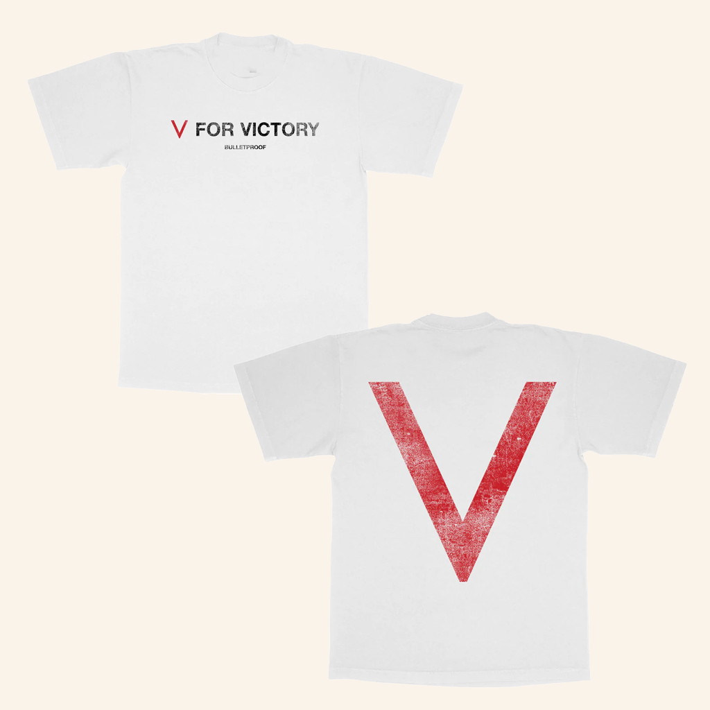 The Marathon Clothing Merch Marathon V For Victory Bulletproof T-Shirt White Him Gifts