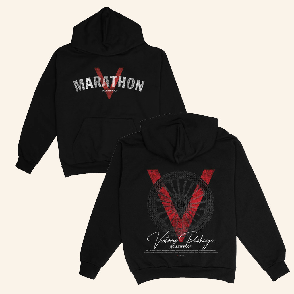 The Marathon Clothing Merch Marathon V For Victory Package Hoodie Black Gifts For Brother