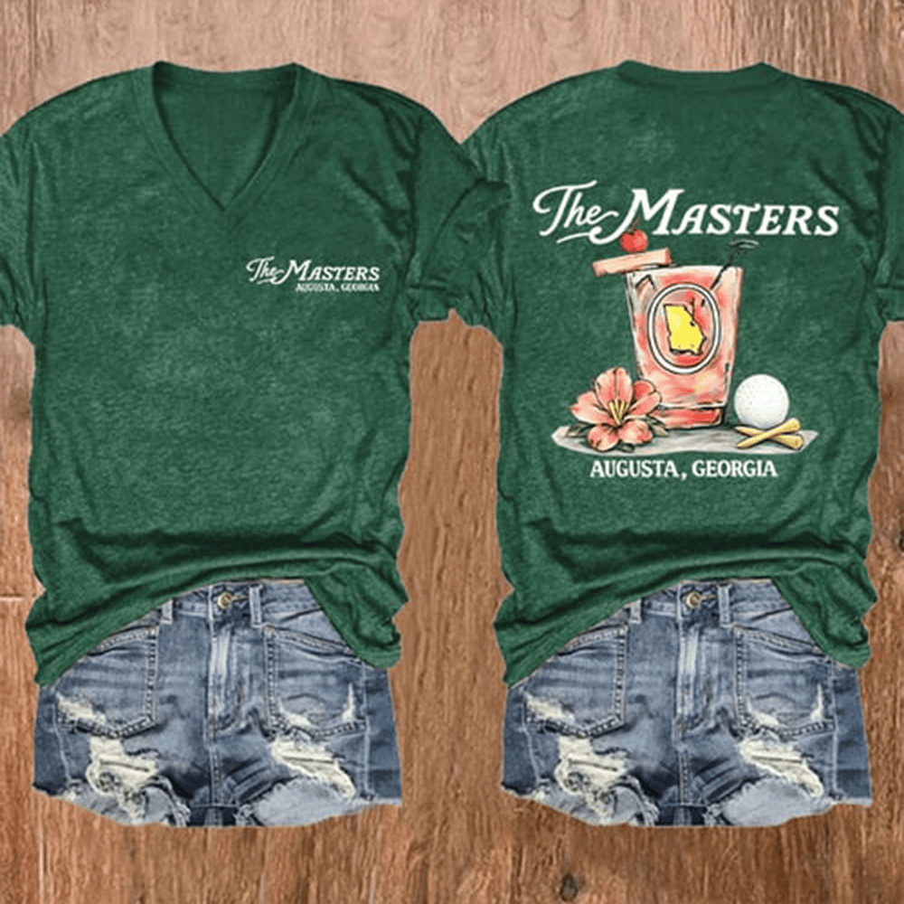 The Masters Augusta V-neck T-Shirt Women's Apparel Gift For Golfer Mother