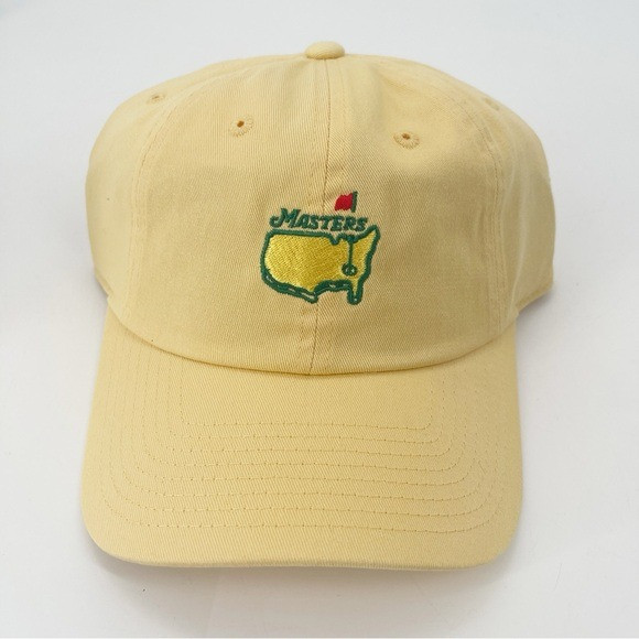 The Masters Golf 2025 Yellow Hat Logo Masters Tournament Merch Caddy Hat Ball Cap