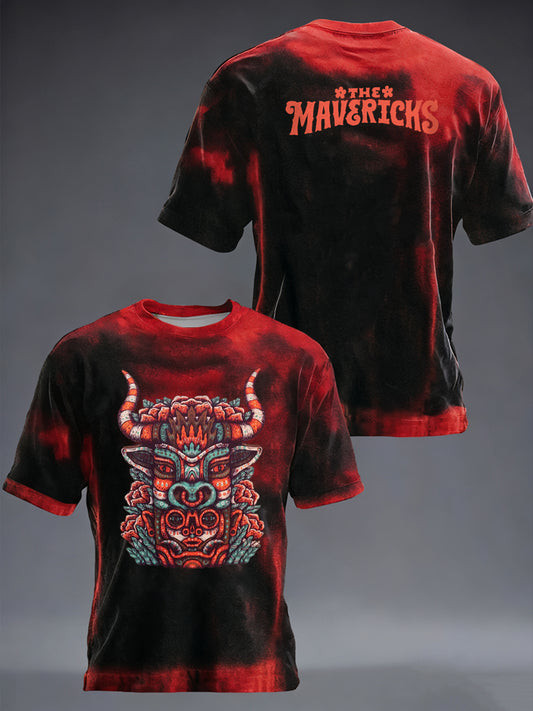 The Mavericks Merch Bull Motif T-Shirt Country Music Apparel Cool Gifts For Music Lovers