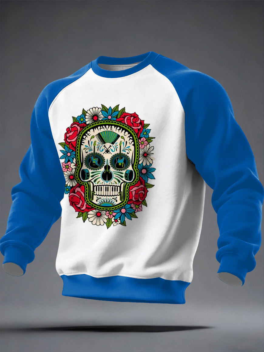 The Mavericks Merch Flower Skull Sweatshirt Day Of The Dead Design Music Clothing Gifts