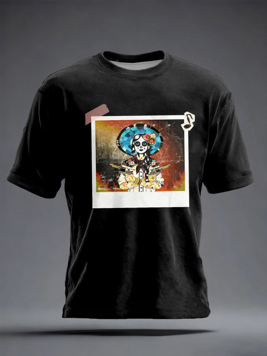 The Mavericks Merch Vaquera Sudoeste T-Shirt Flower Skull Design Shirt Good Gifts For Him