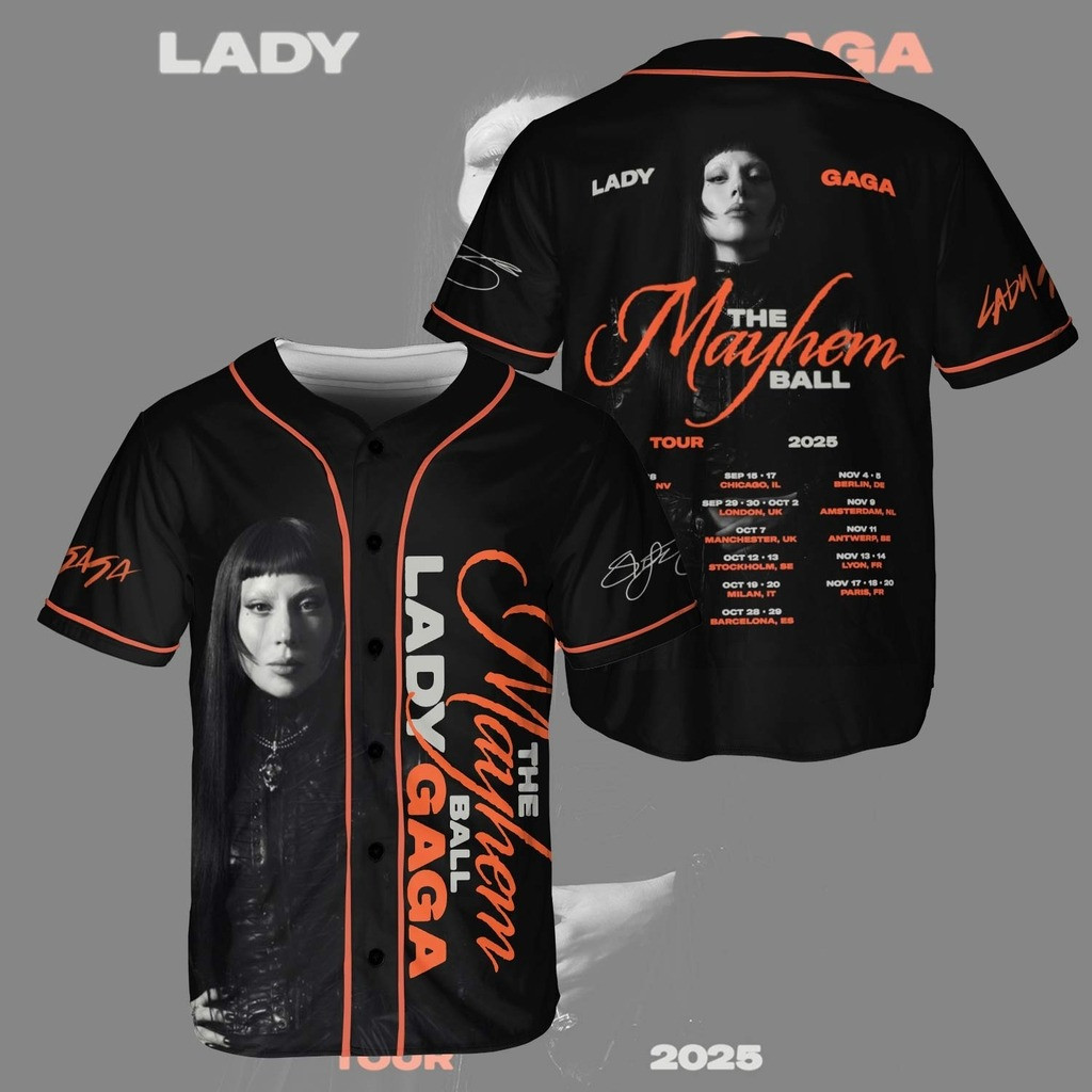 The Mayhem Ball 2025 Tour Baseball Jersey Gaga Concert Shirt Gift For Fans