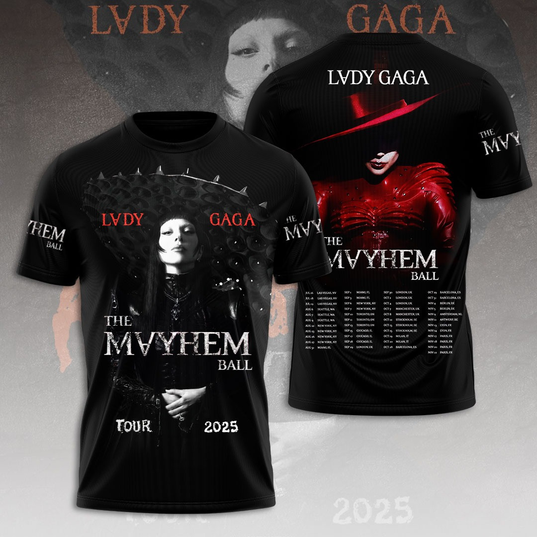 The Mayhem Ball Tour Lady Gaga 2025 T-Shirt Gifts For People Who Like Music
