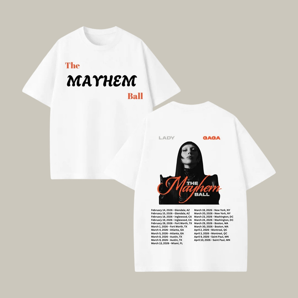 The Mayhem Ball Tour T-Shirt Mayhem Ball Tour Shirt Lady Gaga Fan Merch