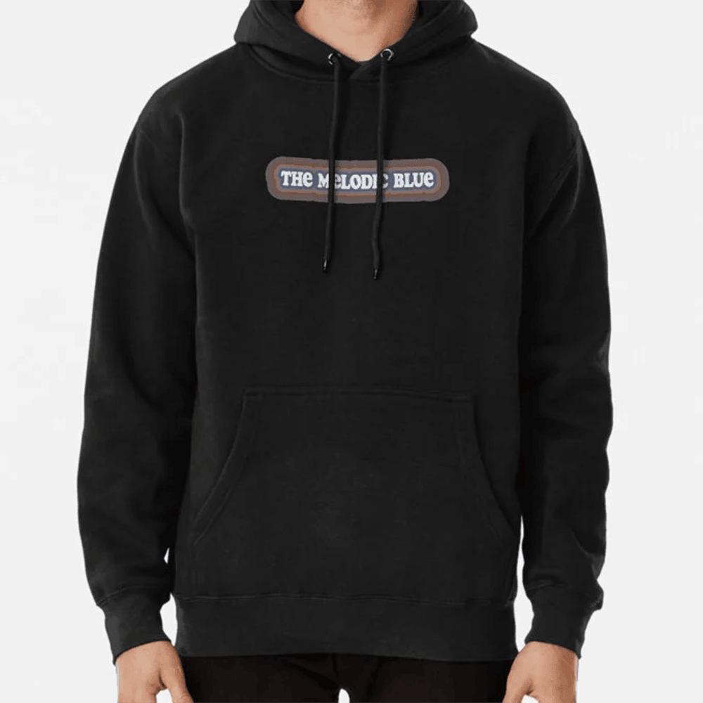 The Melodic Blue Album Title In All Caps Hoodie Hip Hop Graphic Hoodie Gift For Music Lovers