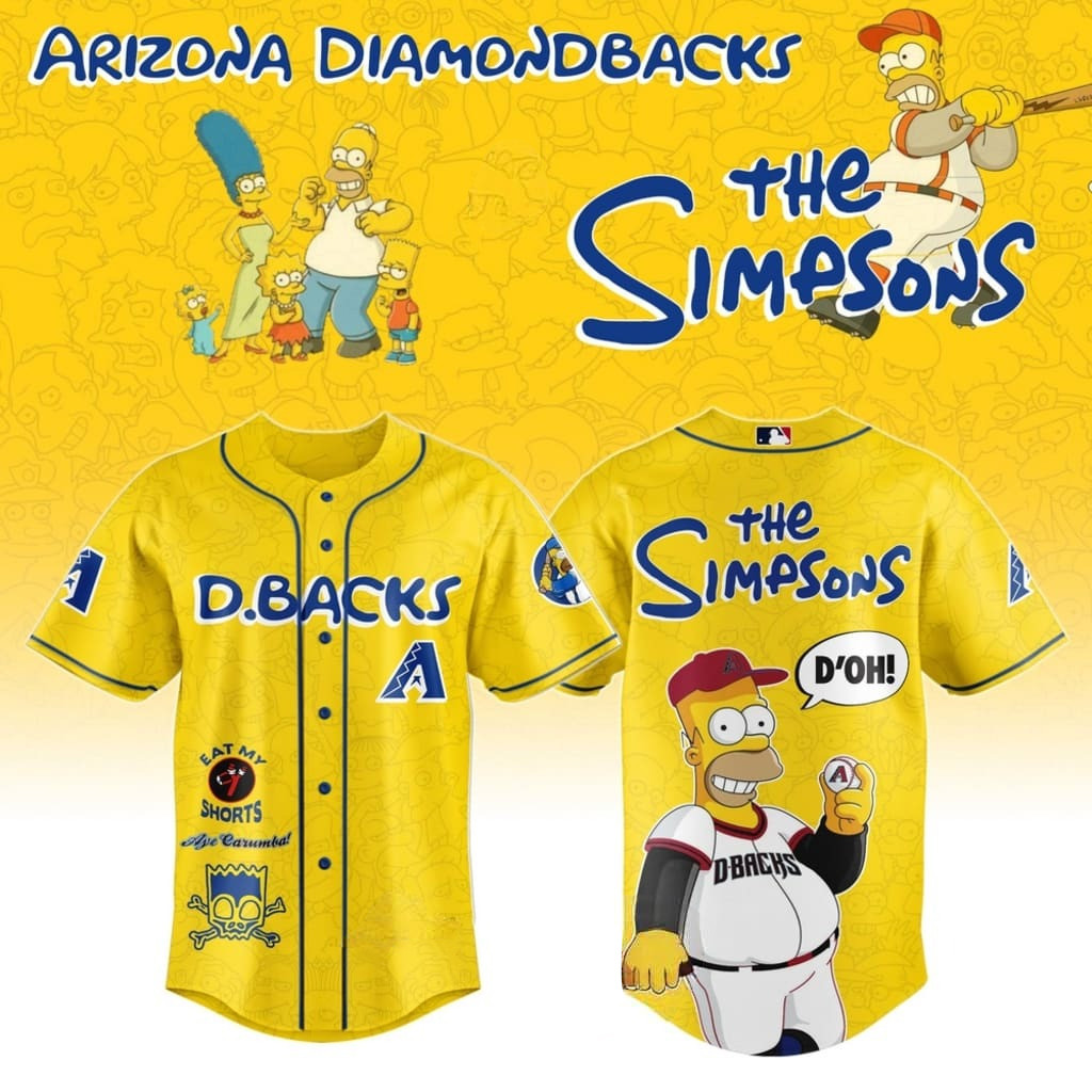 The MLB Simpsons x Arizona Diamondbacks Jersey Baseball Player Gift Ideas