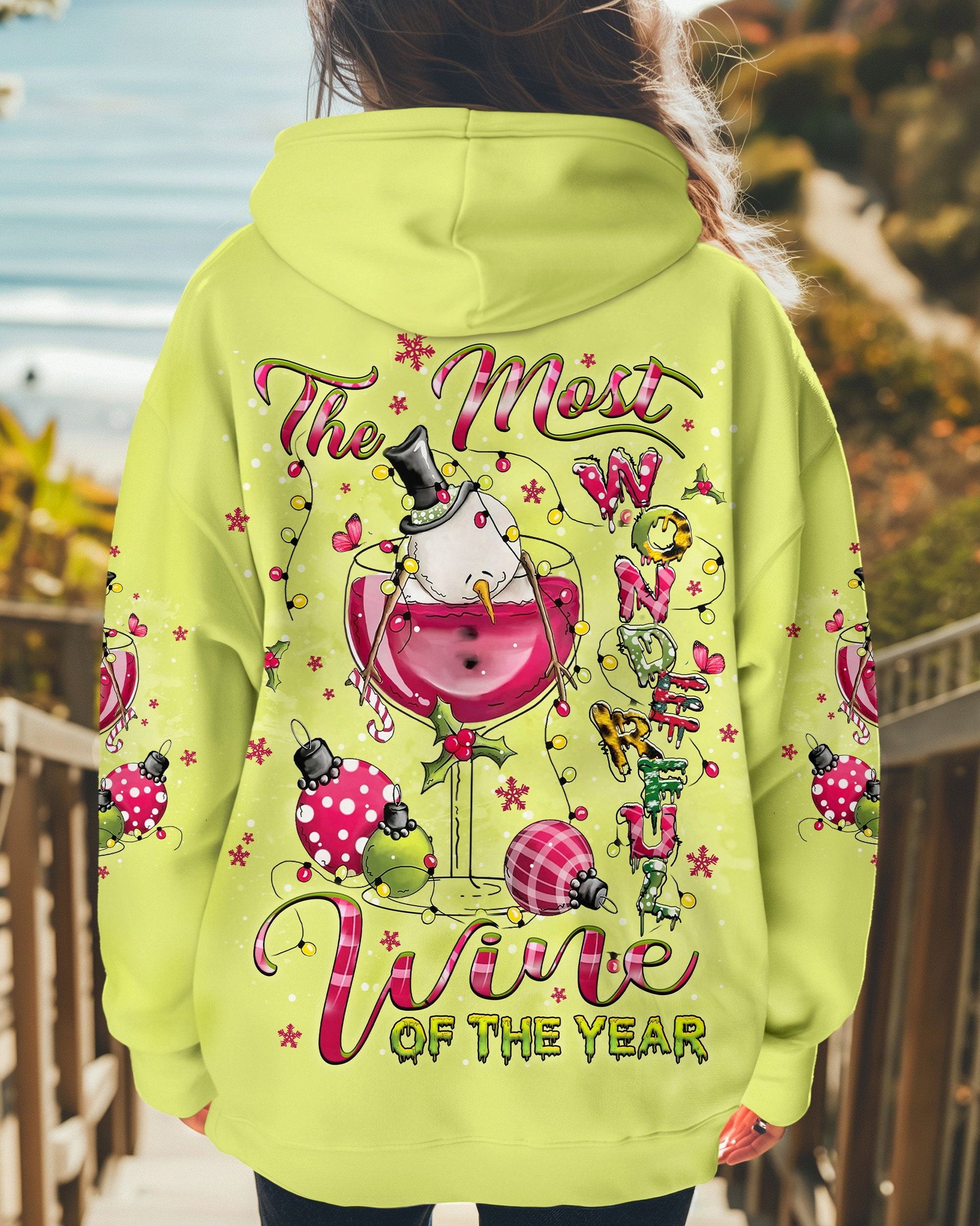 The Most Wonderful Wine Christmas Hoodie Unique Xmas Apparel Gifts For Wine Lovers