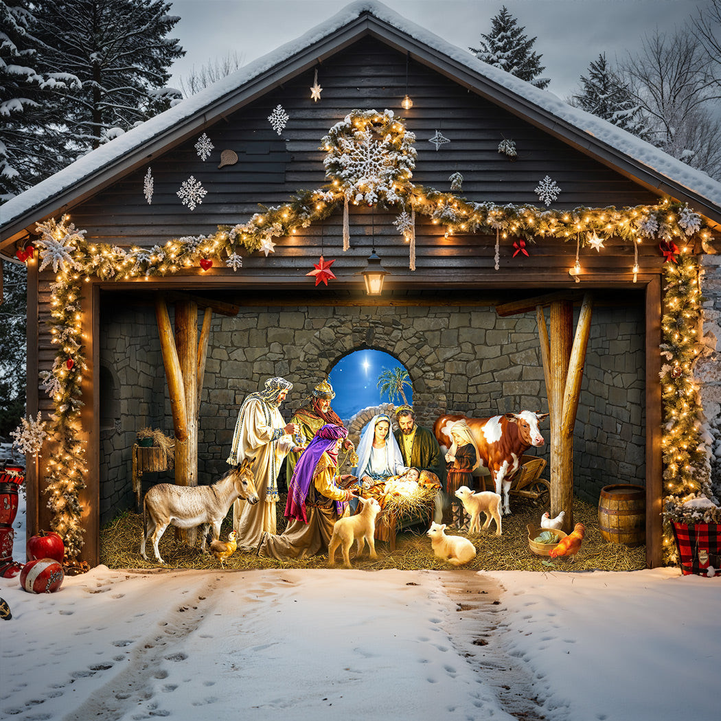 The Nativity Scene Christmas Garage Door Banner Christmas Decorations Religious Xmas Presents