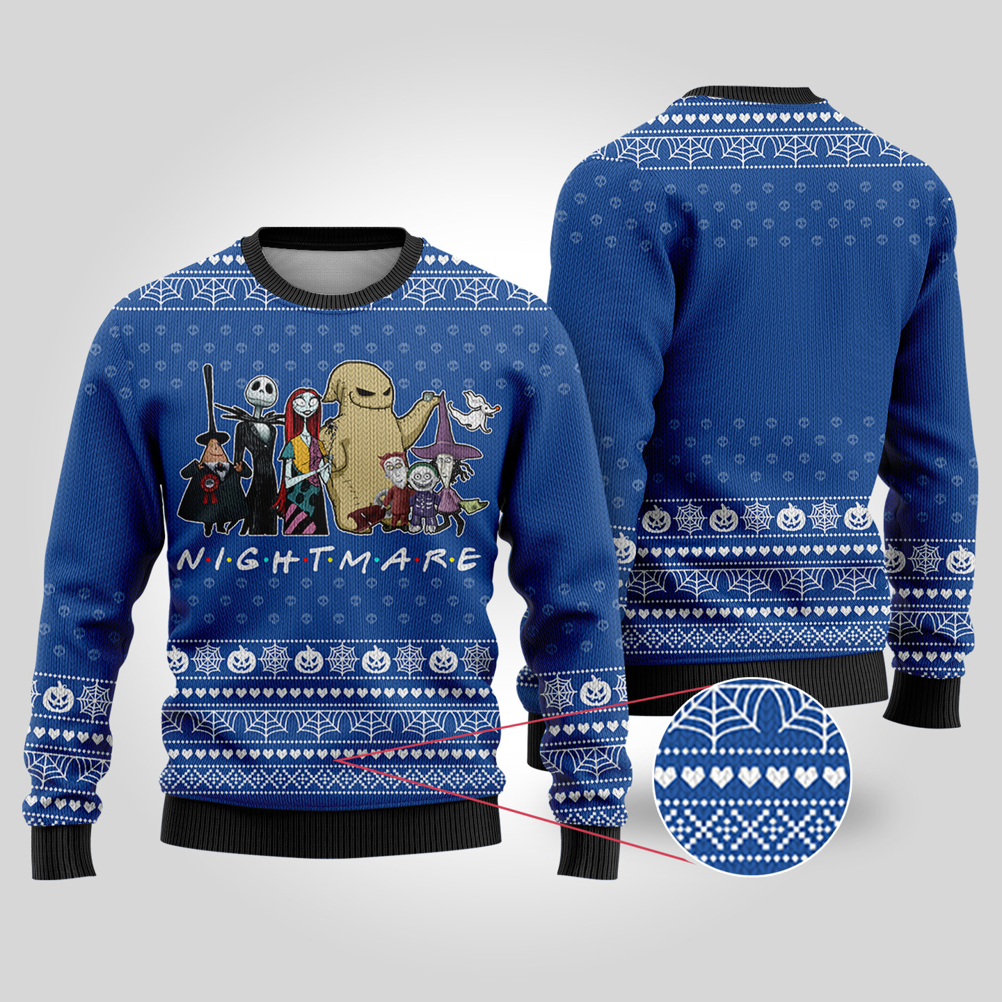 The Nightmare Before Christmas Halloween Sweater Royal Comfortable Holiday Sweater for Chilly Nights
