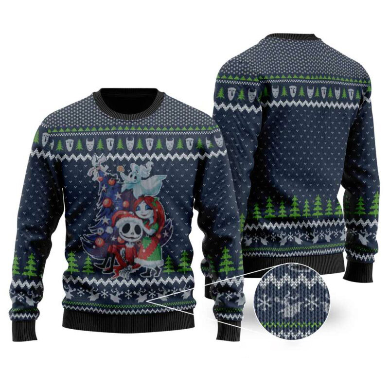 The Nightmare Before Christmas Ugly Sweaters Funny Ugly Christmas Sweatshirt For Women Men Soft Cotton Sweatshirt for Winter Comfort