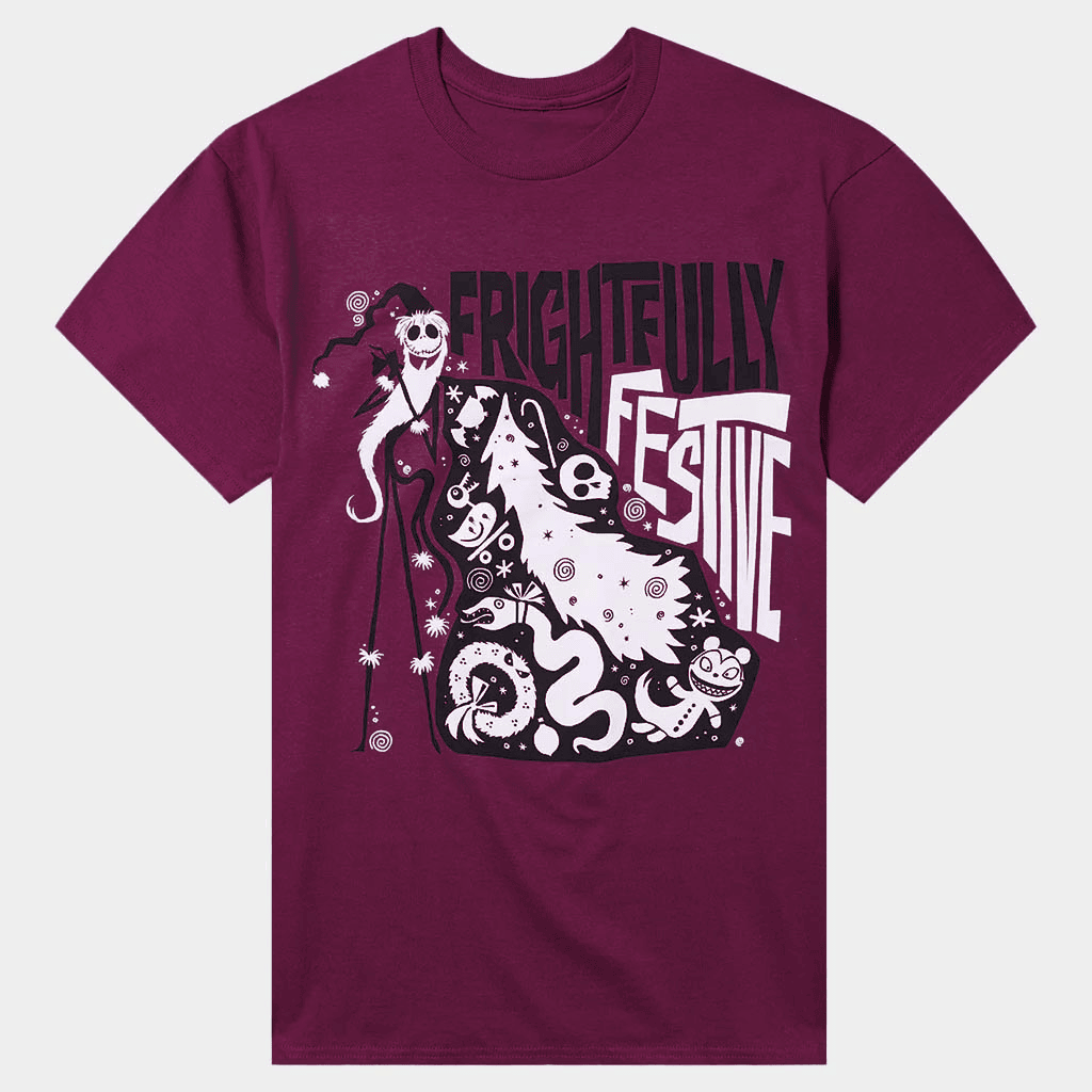The Nightmare Merch The Nightmare Before Christmas Frightfully Festive Jack T-Shirt Him Gifts The Nightmare Merch The Nightmare Before Christmas Frightfully Festive Jack T-Shirt Him Gifts