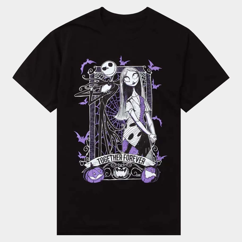 The Nightmare Merch The Nightmare Before Christmas Jack And Sally Together Forever T-Shirt
