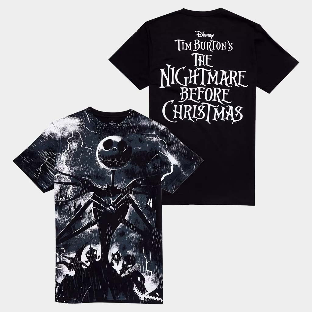 The Nightmare Merch The Nightmare Before Christmas Jack Skellington Storm Jumbo Graphic T-Shirt The Nightmare Merch The Nightmare Before Christmas Jack Skellington Storm Jumbo Graphic T-Shirt