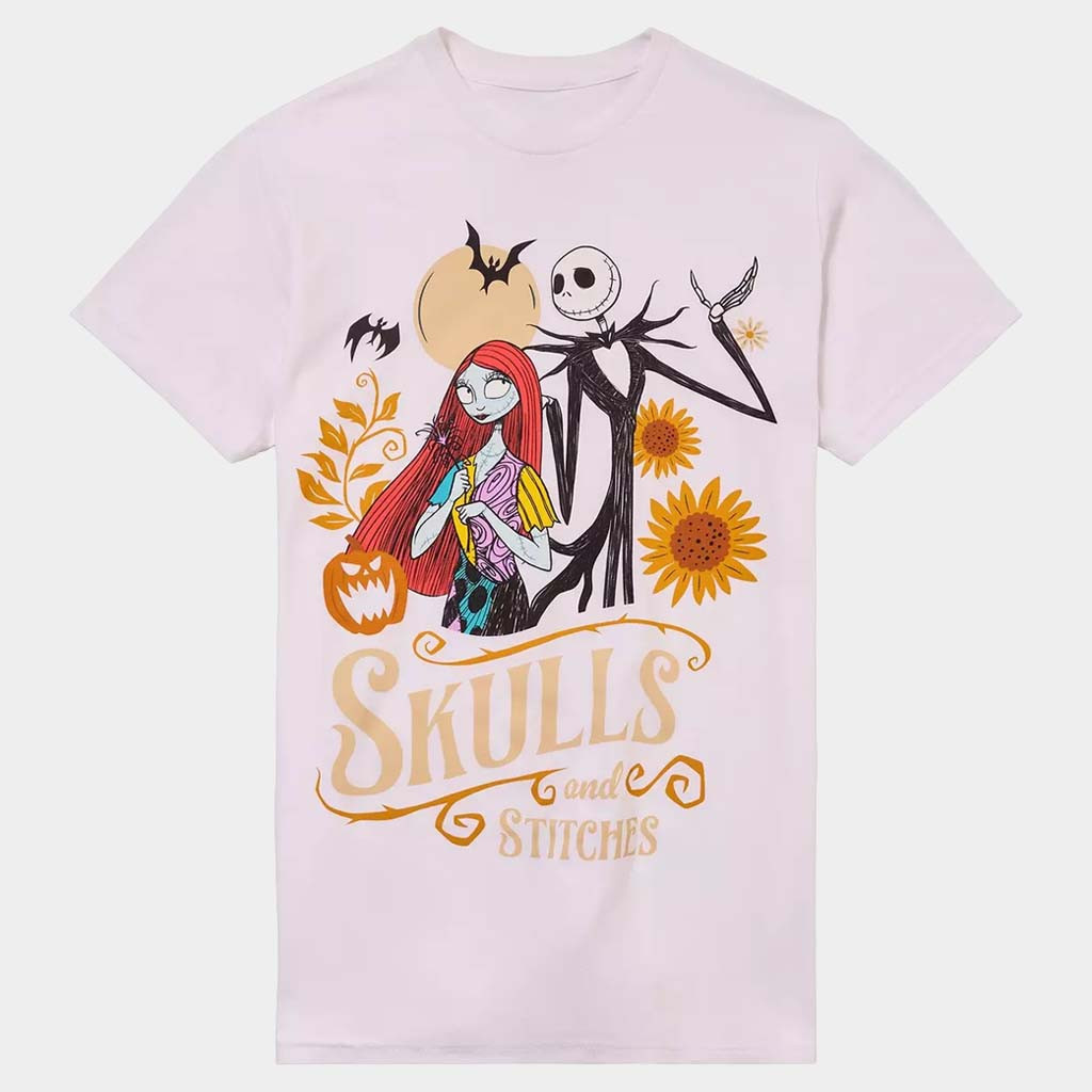 The Nightmare Merch The Nightmare Before Christmas Skulls And Stitches T-Shirt Gifts For Her