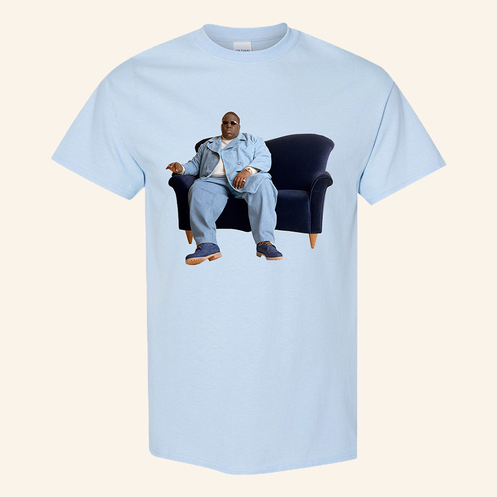 The Notorious BIG Merch Couch Photo T-Shirt Husband Christmas Gift Ideas The Notorious BIG Merch Couch Photo T-Shirt Husband Christmas Gift Ideas