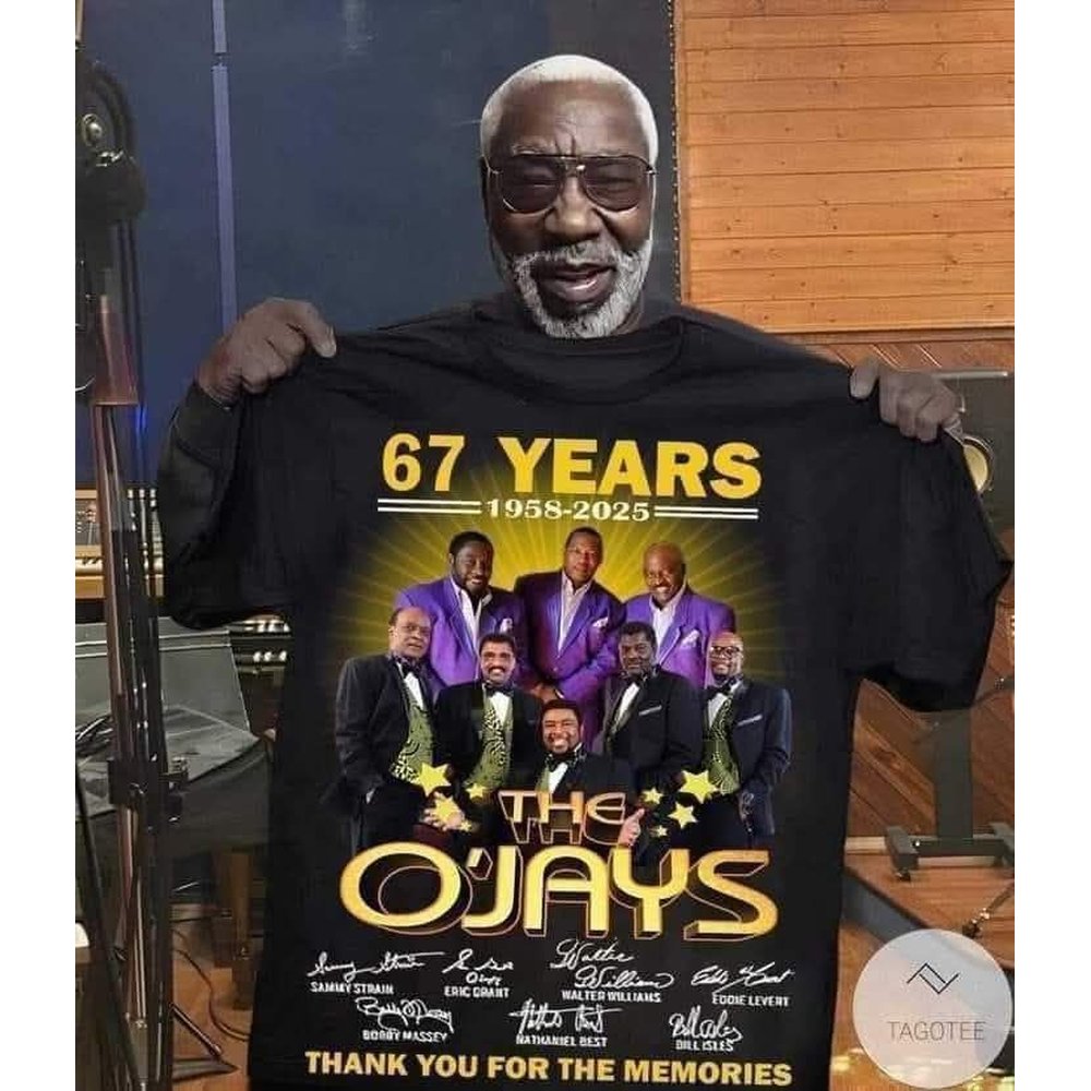 The O Jays 67 Years 1958 2025 Signature Thank You For The Memories Unisex Black T-Shirt Best Gift For Fans