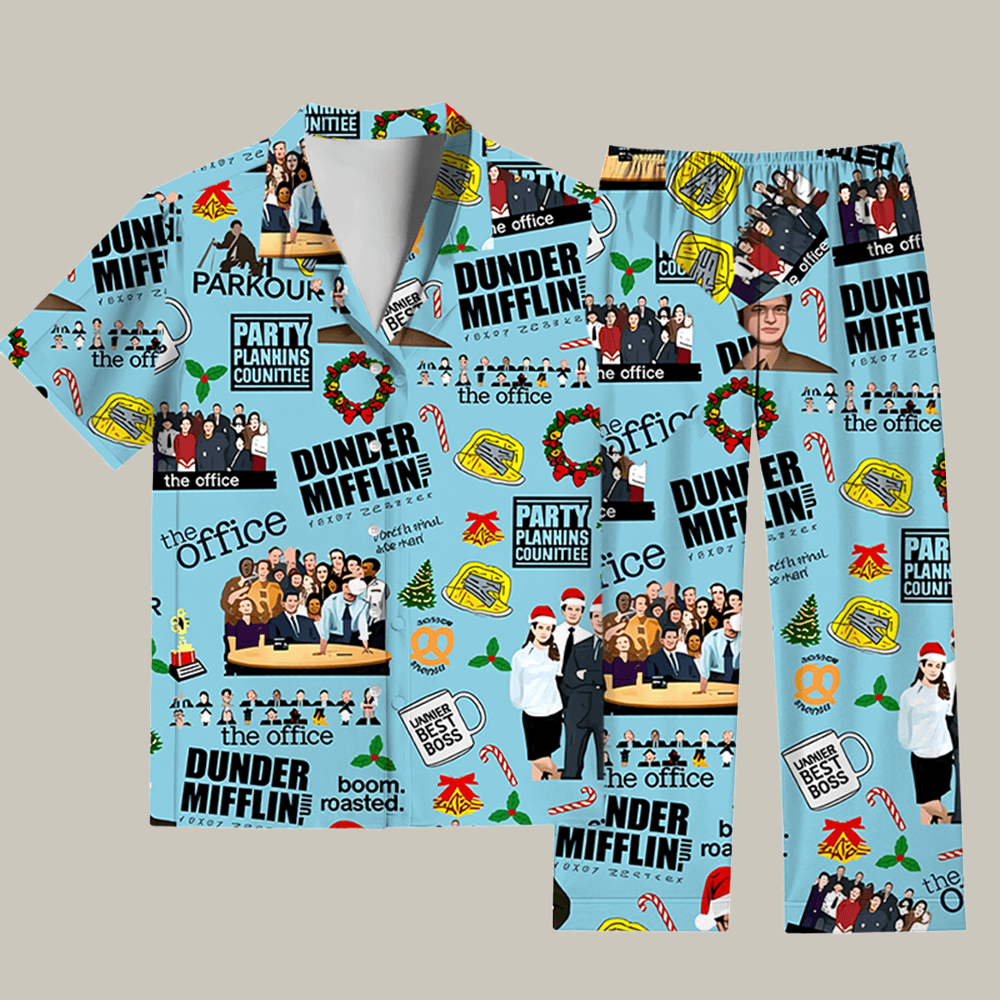 The Office Christmas Pajama Set Funny Christmas Apparel Secret Santa Gifts For Coworkers