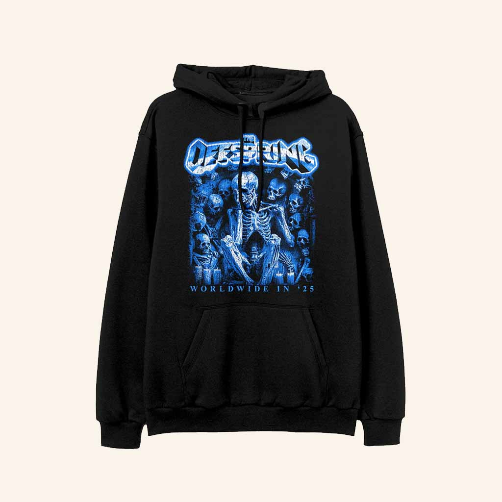 The Offspring Merch Sitting Skeleton 2025 Tour Hoodie Halloween Gifts For Him The Offspring Merch Sitting Skeleton 2025 Tour Hoodie Halloween Gifts For Him
