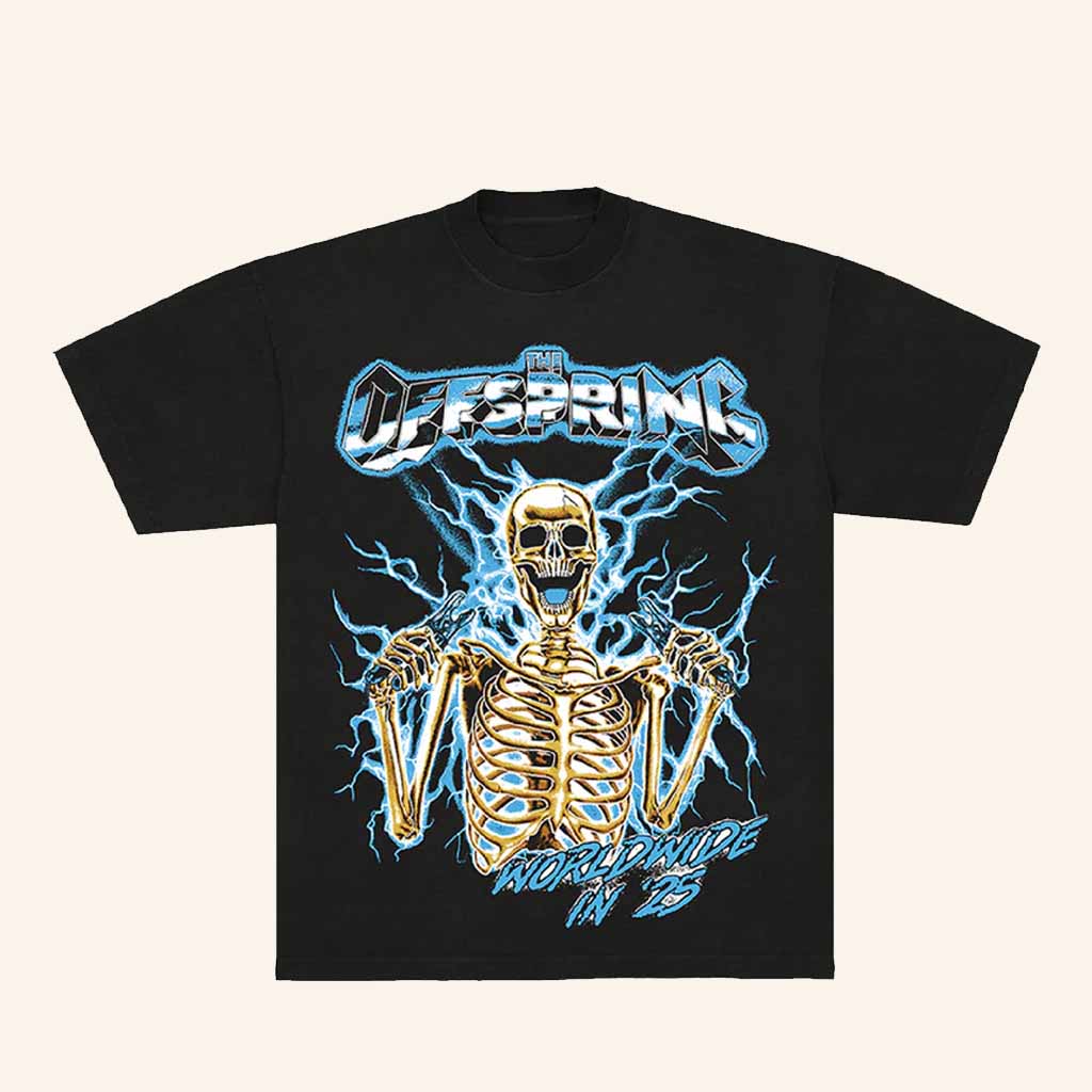 The Offspring Merch Spark Plug Skeleton 2025 Tour T-Shirt Music Related Gifts For Guys