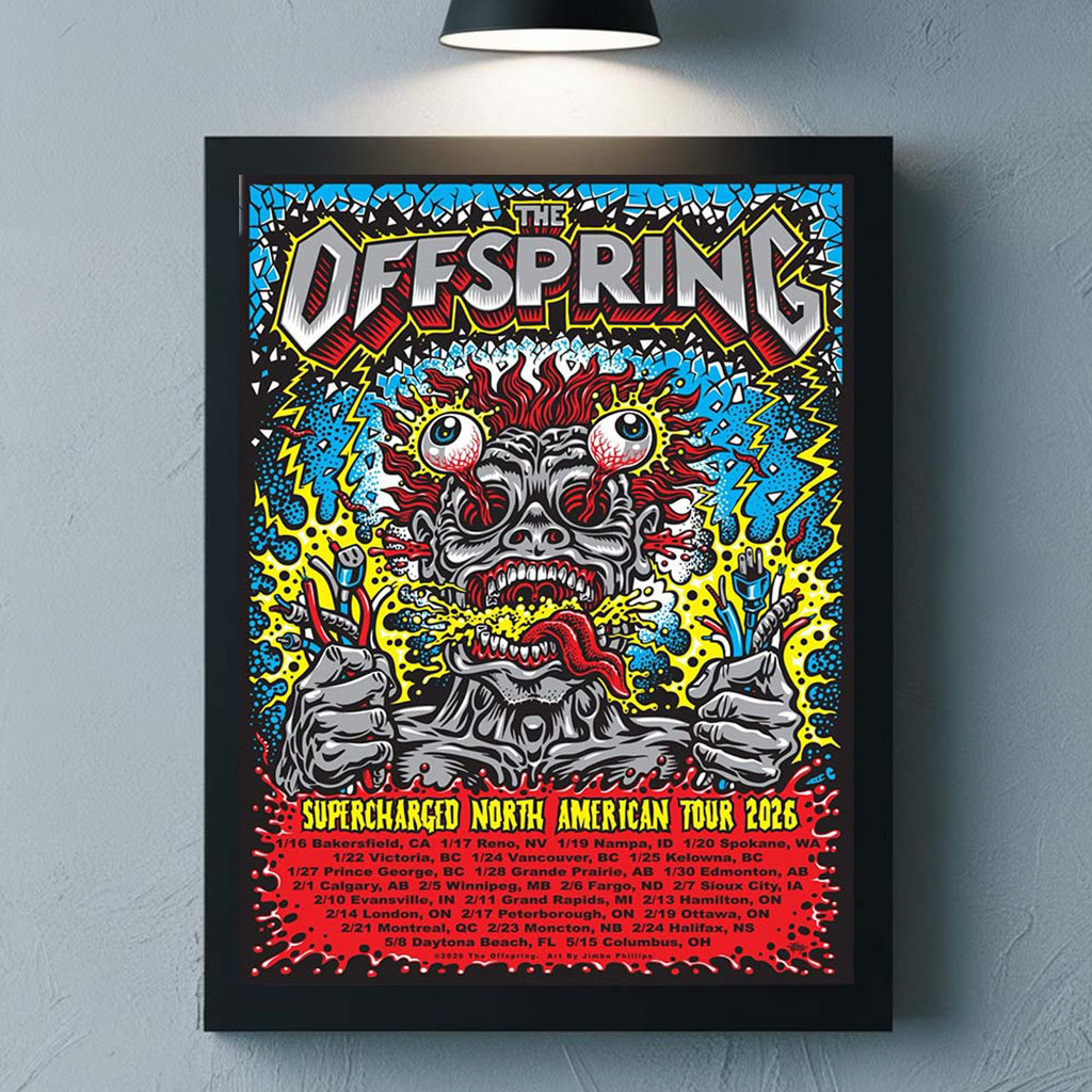 The Offspring Supercharged North American Tour 2026 With Dates Tour Poster Bedroom Wall Decor