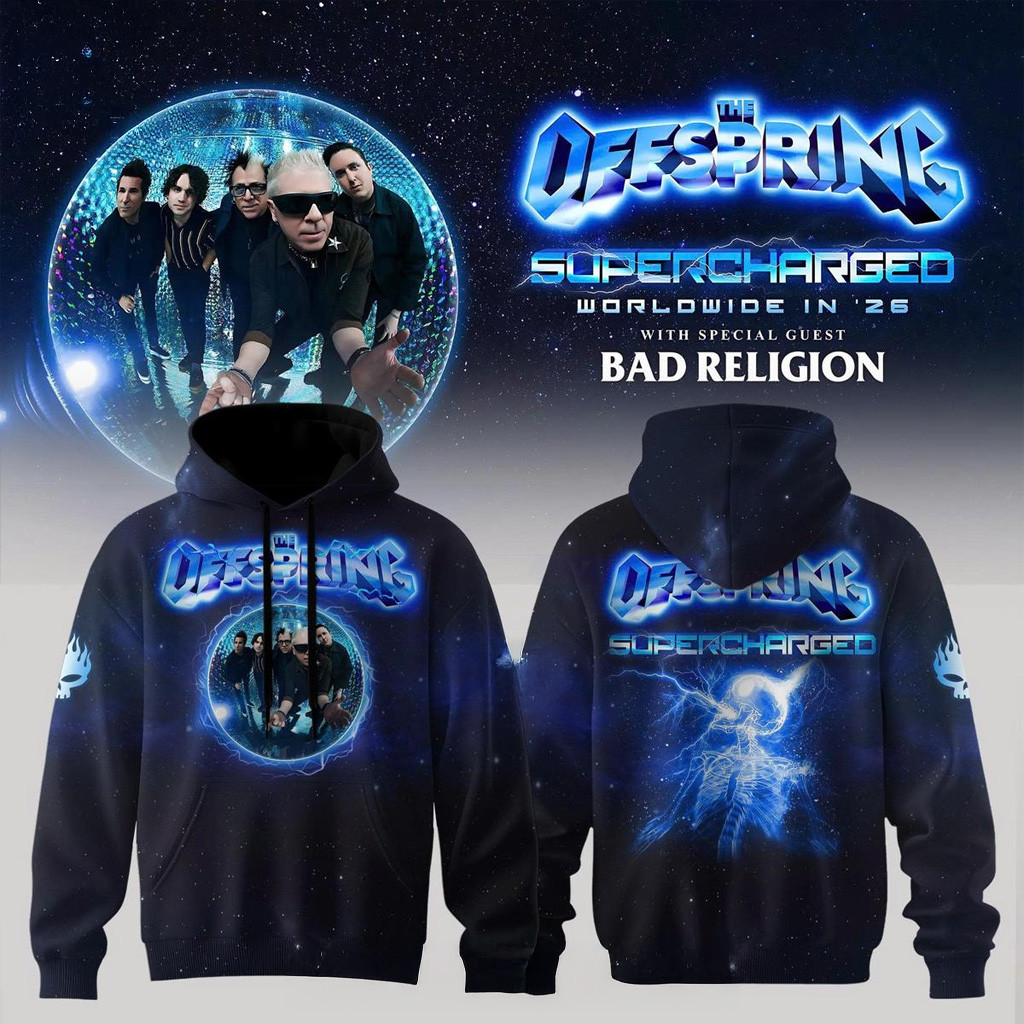 The Offspring Supercharged Worldwide 2025 Hoodie The Offspring Merch Rock Band Fans Gifts