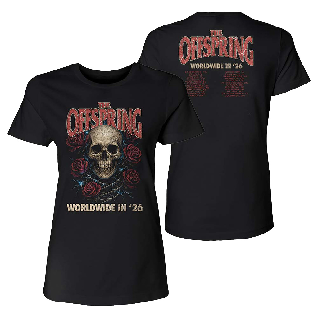 The Offspring Supercharged Worldwide 2026 Merch Rose Skull 2026 Tour T-Shirt Gifts For Wife
