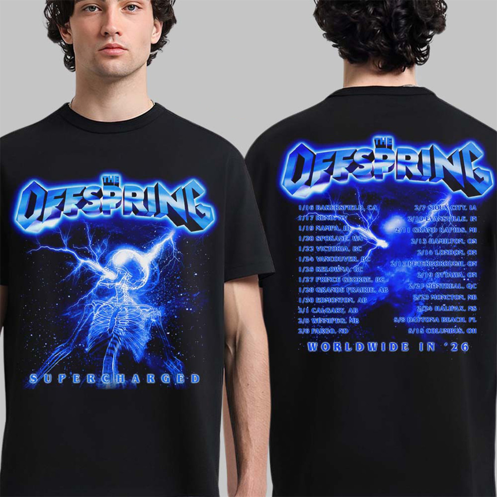 The Offspring Supercharged Worldwide 2026 Merch Supercharged Skeleton 2026 Tour T-Shirt
