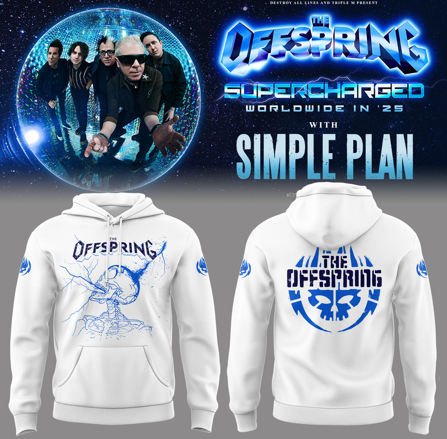 The Offspring Supercharged Worldwide in 25 Tour Hoodie Best Gift for Fans