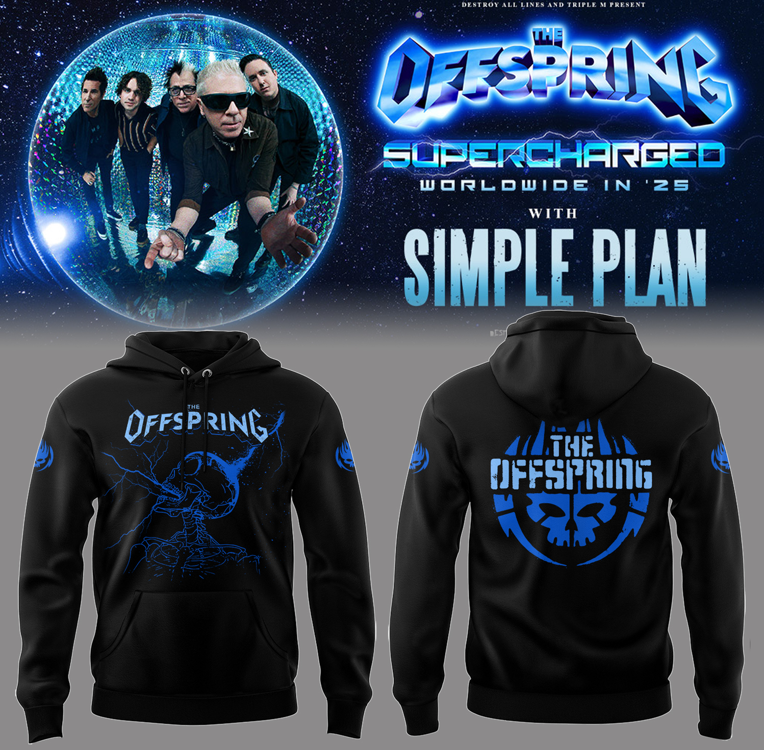 The Offspring Supercharged Worldwide in 25 Tour Hoodie Gift for Fans