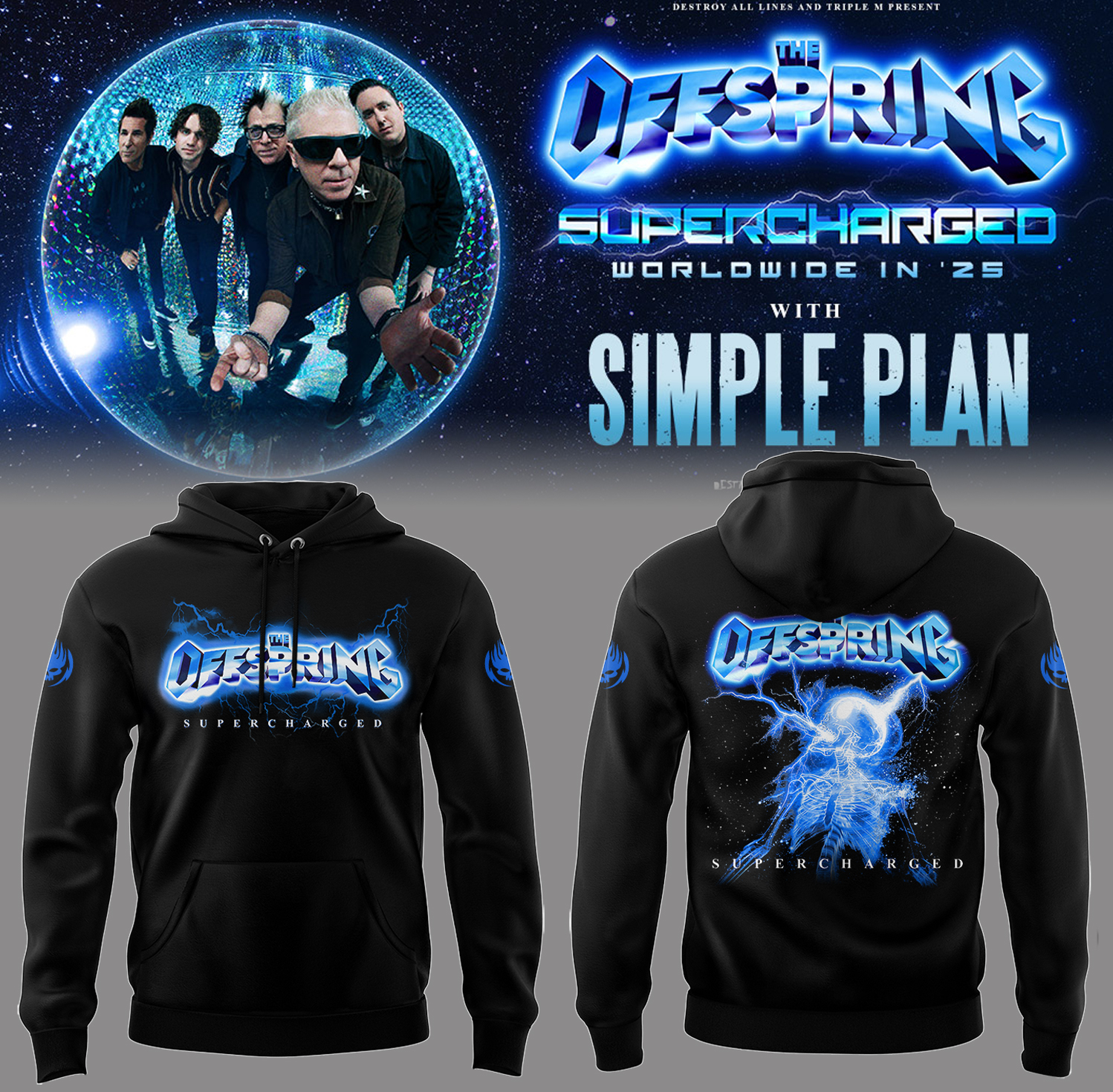 The Offspring Supercharged Worldwide in 25 Tour Hoodie Unique Gift for Fans
