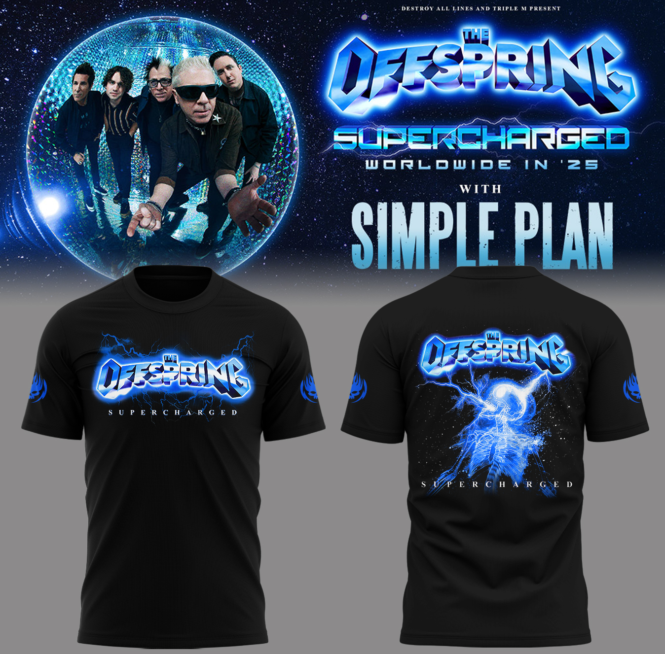 The Offspring Supercharged Worldwide in 25 Tour T-Shirt Best Gift Ideas