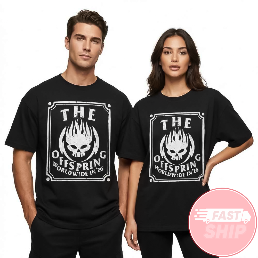 The Offspring Supercharged Worldwide In 26 Tour North American Canada Flaming Skull Logo At Canada Life Place London February 14 2026 Valentine's Day Merchandise Unisex T-Shirt
