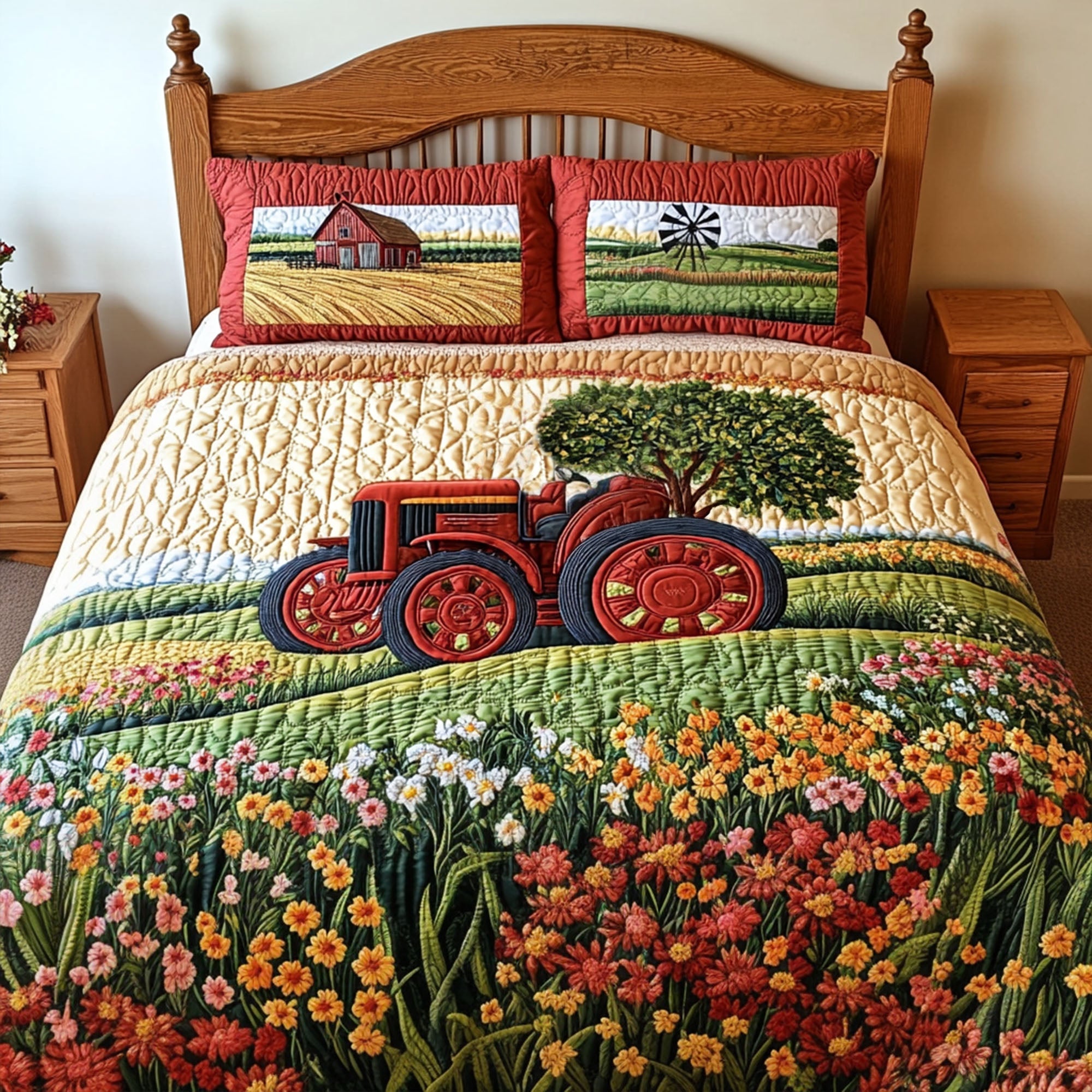 The Old Farmall Quilted Bedding Set Cool Bedroom Decor Farmall Christmas Gifts Tractor