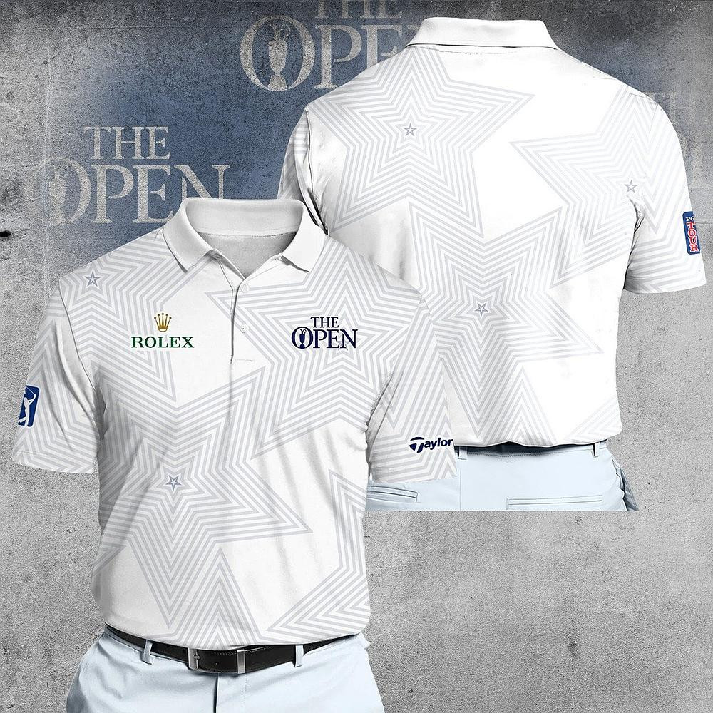 The Open Star Pattern Rolex Men White Polo Shirt Best Gift For Golfer