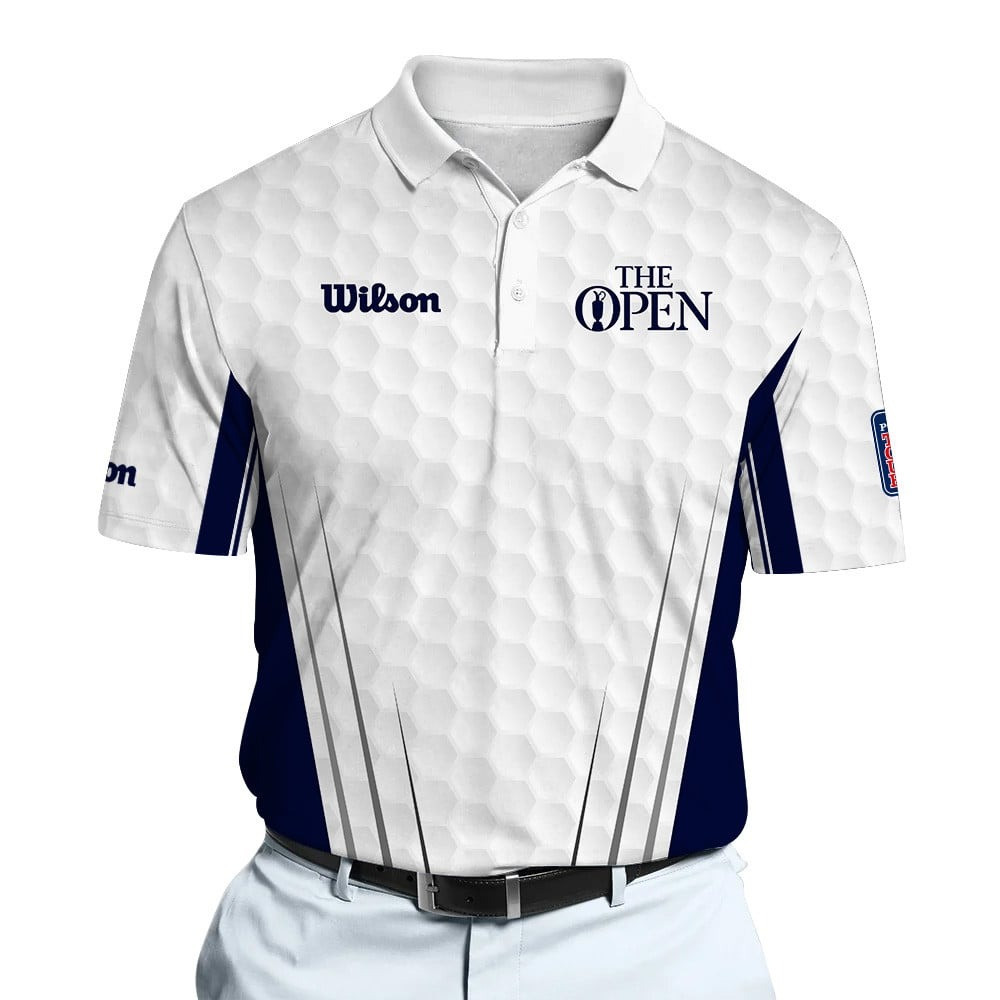 The Open White And Blue Dynamic Microfiber WS Men Polo Shirt Golf Gifts For Men