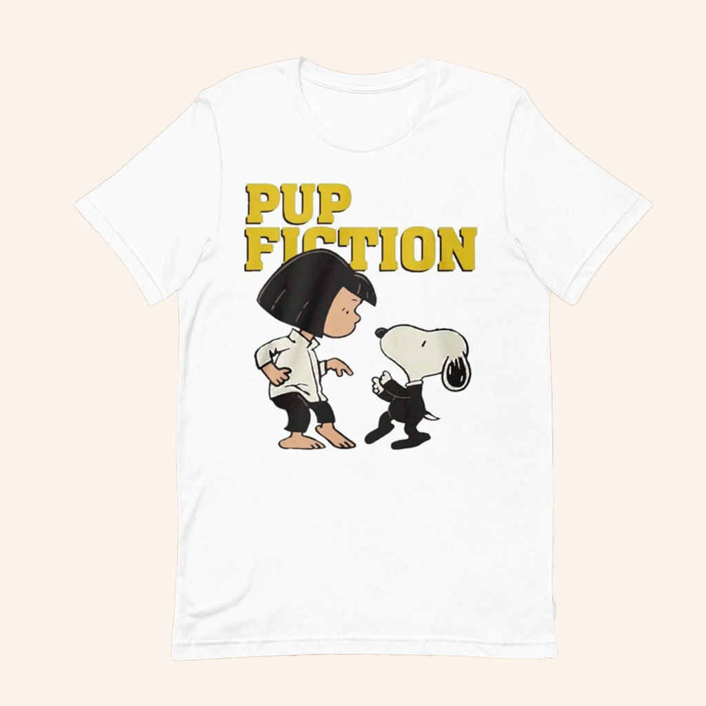 The Peanuts Merch Lucy And Snoopy Pup Fiction T-Shirt Great Gifts For Him