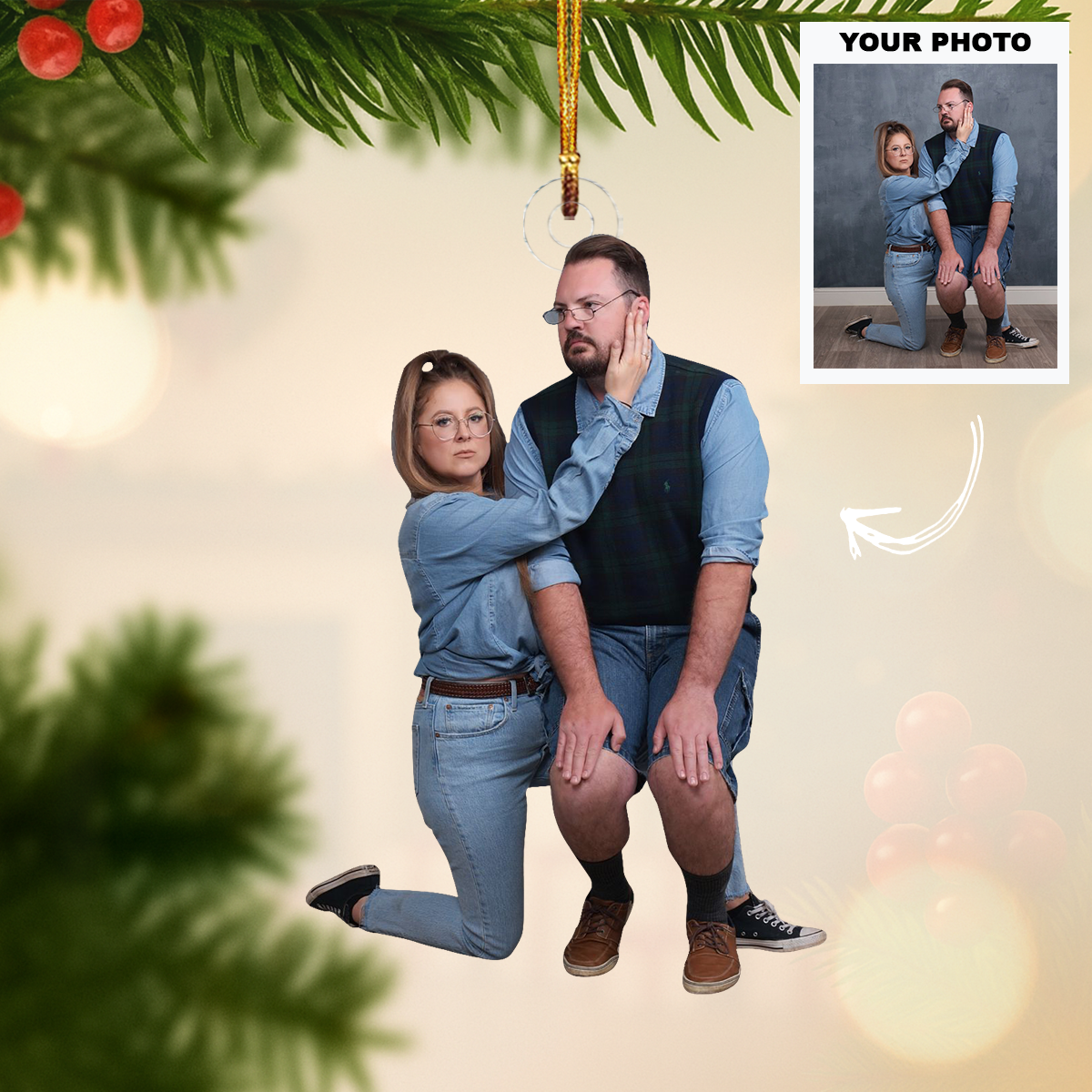 The Perfect Pair Personalized Photo Mica Ornament Customized Your Photo Ornament Christmas