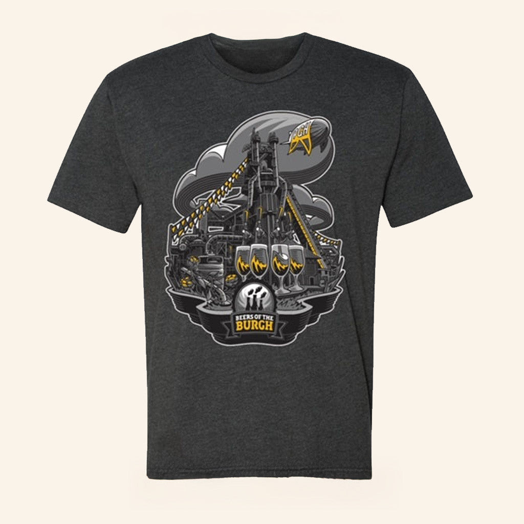 The Pitt Merch Beers Of The Burgh Iron Pour T-Shirt Gifts For Dad