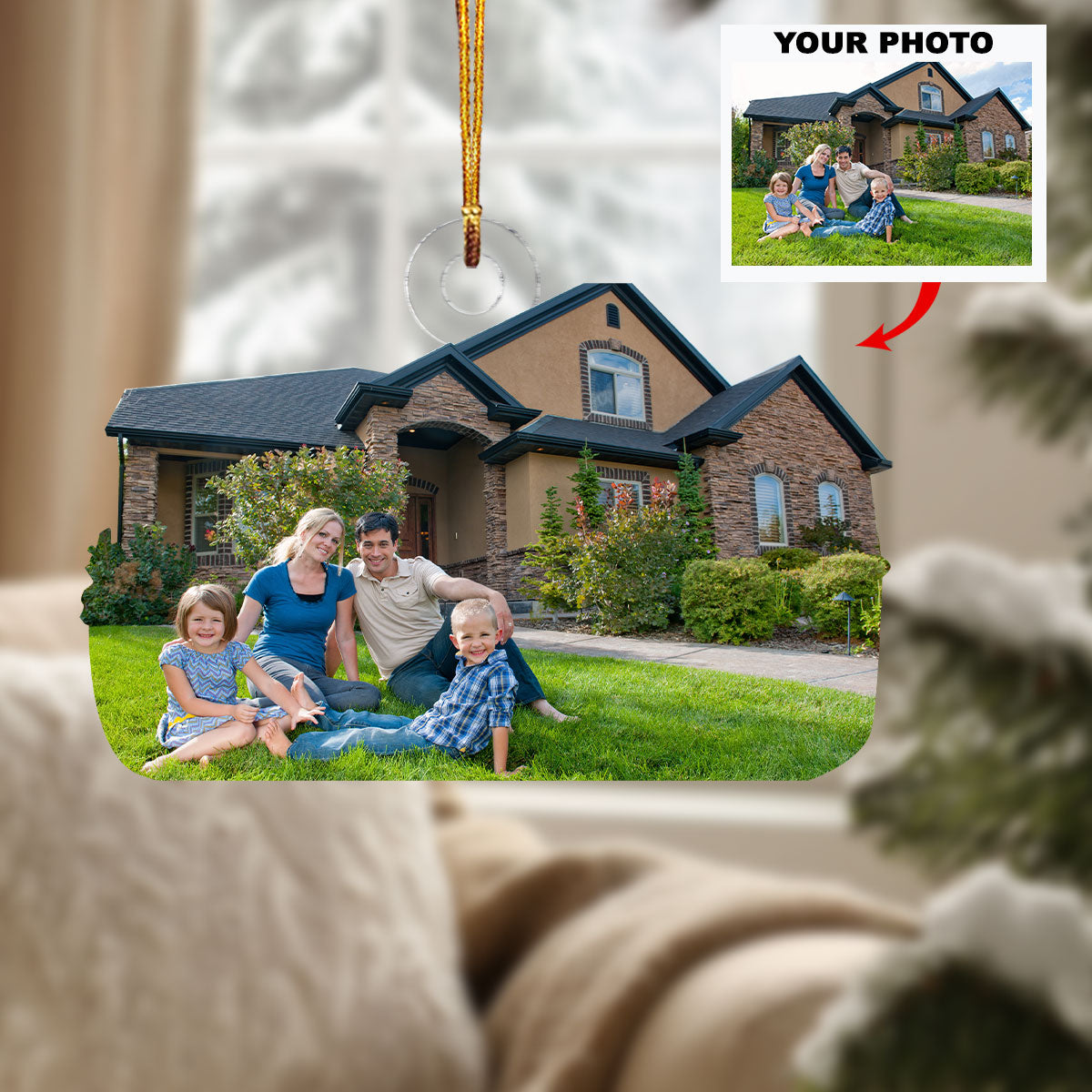 The Place We Call Home Personalized Photo Mica Ornament Christmas Gift For Family members