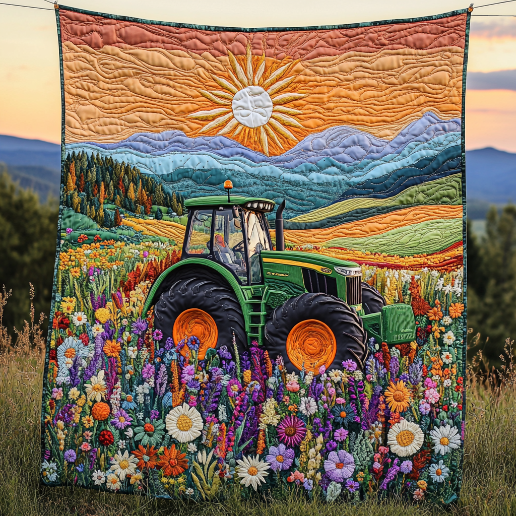 The Plowing Power Quilted Blanket Sofa Couch Throw Blanket Best Tractor Gifts Items
