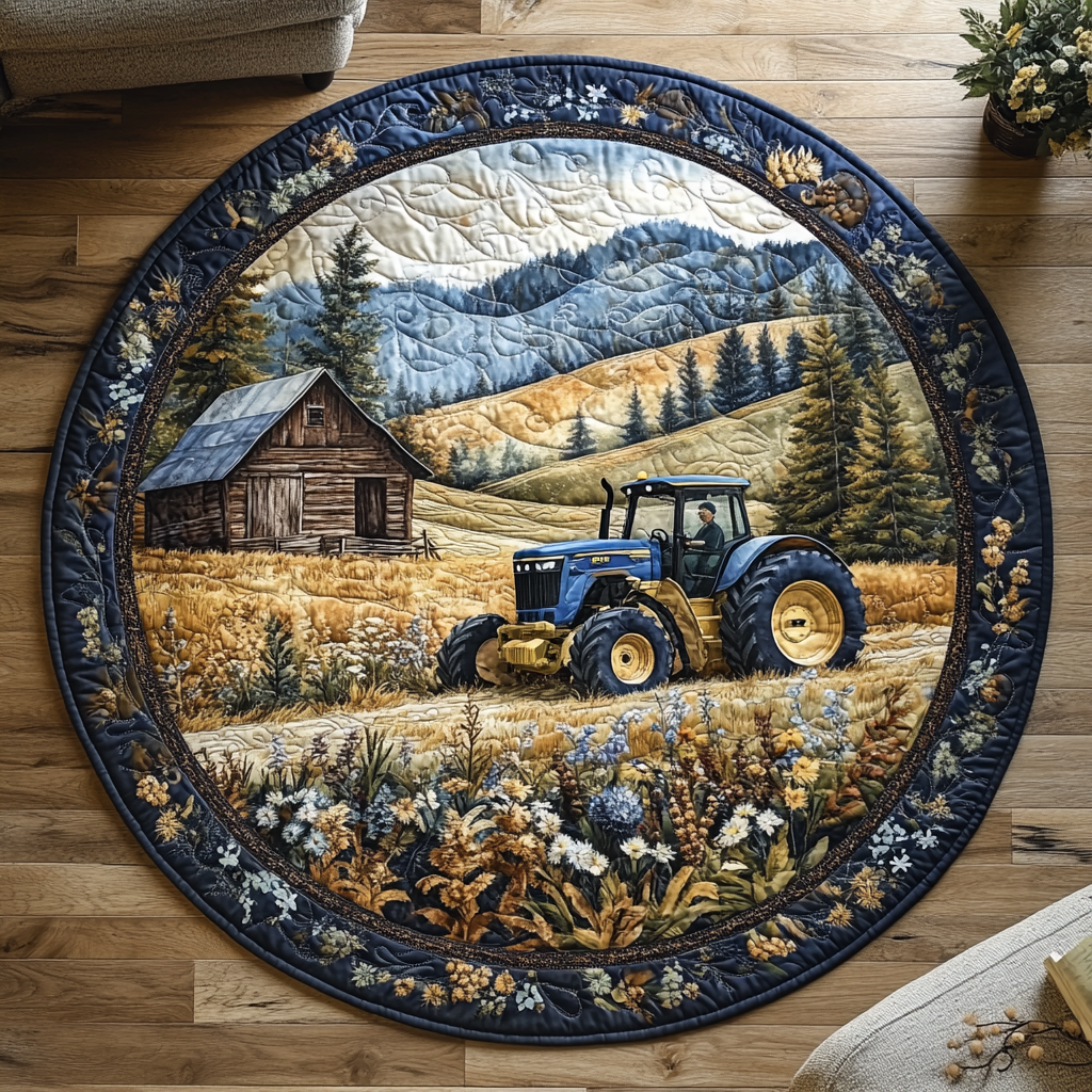 The Plowing Power Quilted Round Mat Home Entrance Decor Ideas Gifts For The Farmer Who Has Everything