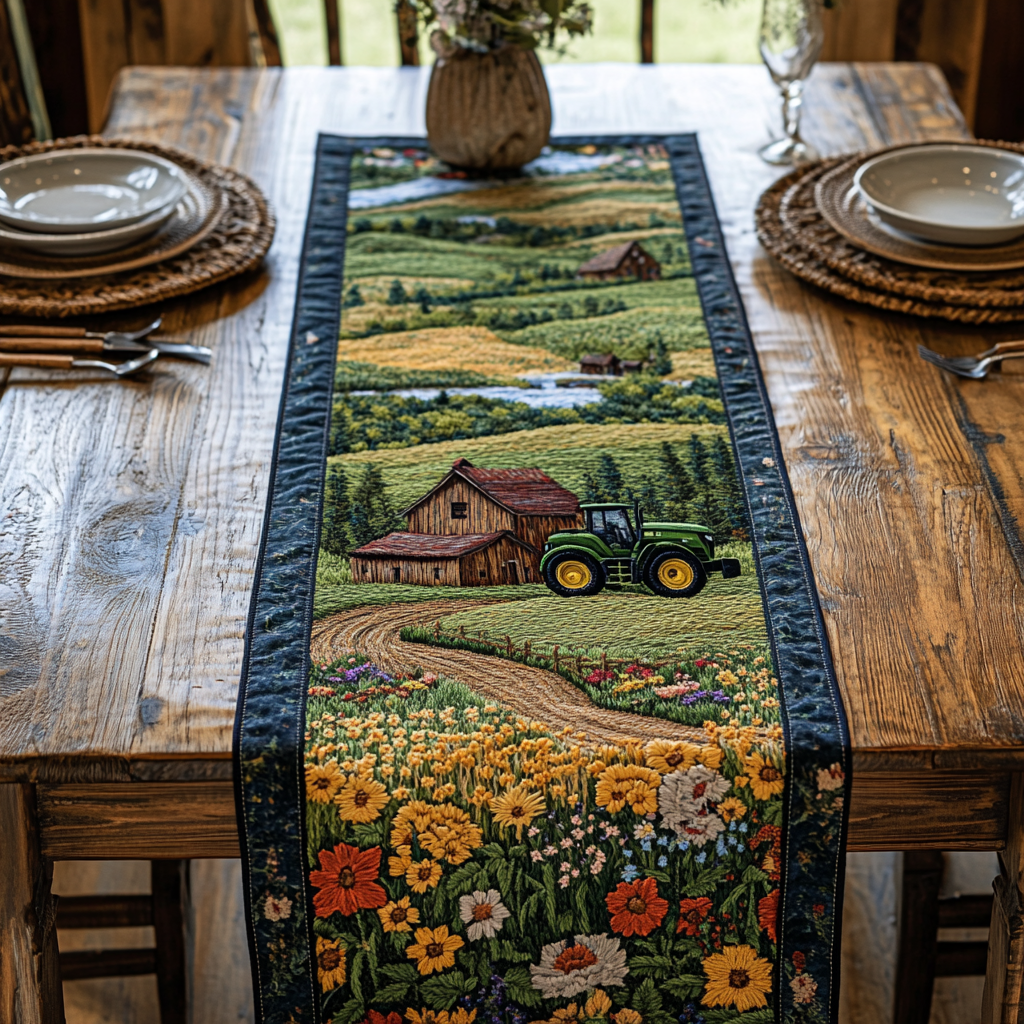 The Plowing Power Quilted Table Runner Dining Table Ideas Tractor Gifts For Adults