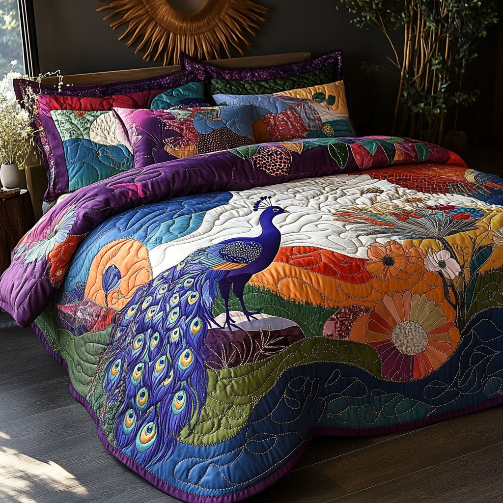 The Plumed Horizon Quilted Bedding Set Bed Decor Ideas Unique Peacock Gift Ideas