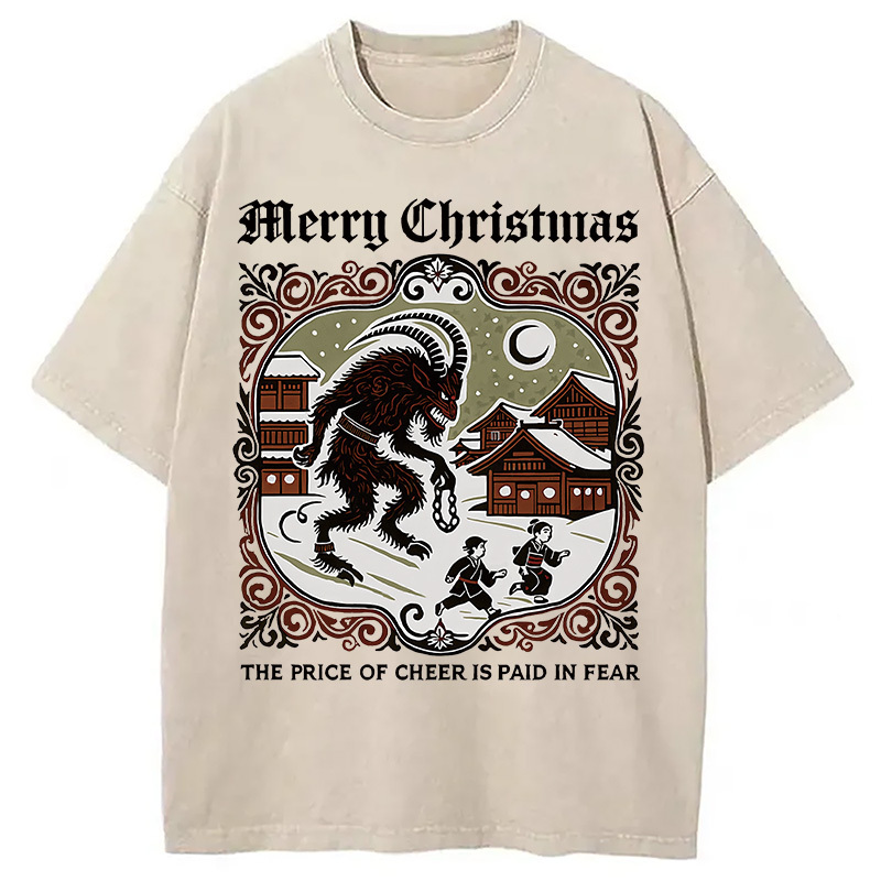 The Price of Cheer is Paid in Fear Washed T-Shirt Minimal Retro Graphic Clothing Gifts For Besties