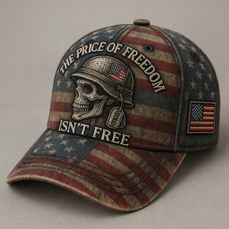 The Price Of Freedom Isn't Free Hat American Flag Baseball Cap Unique Gift For Men